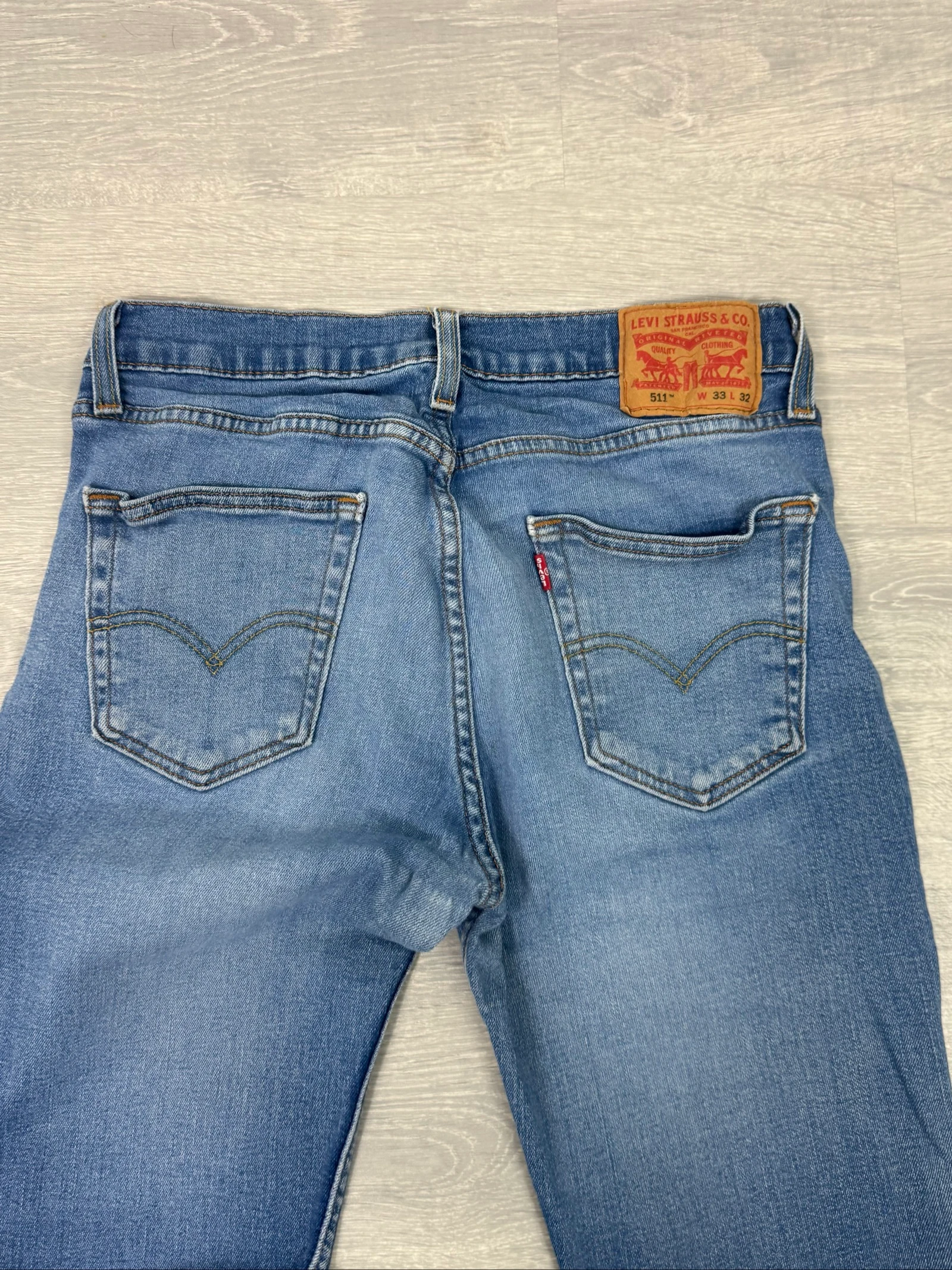 Levi’s 511 Slim Jeans Heren W33 L32 Blauw Gewassen Stretch Denim Origineel Levi Strauss – photo 6